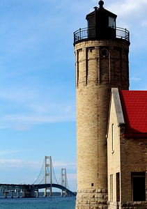 Mackinac bridge old mackinac point lighthouse great lakes