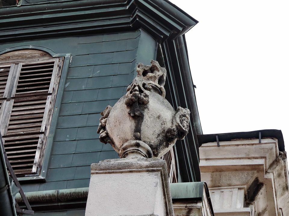 Baroque church tower facade