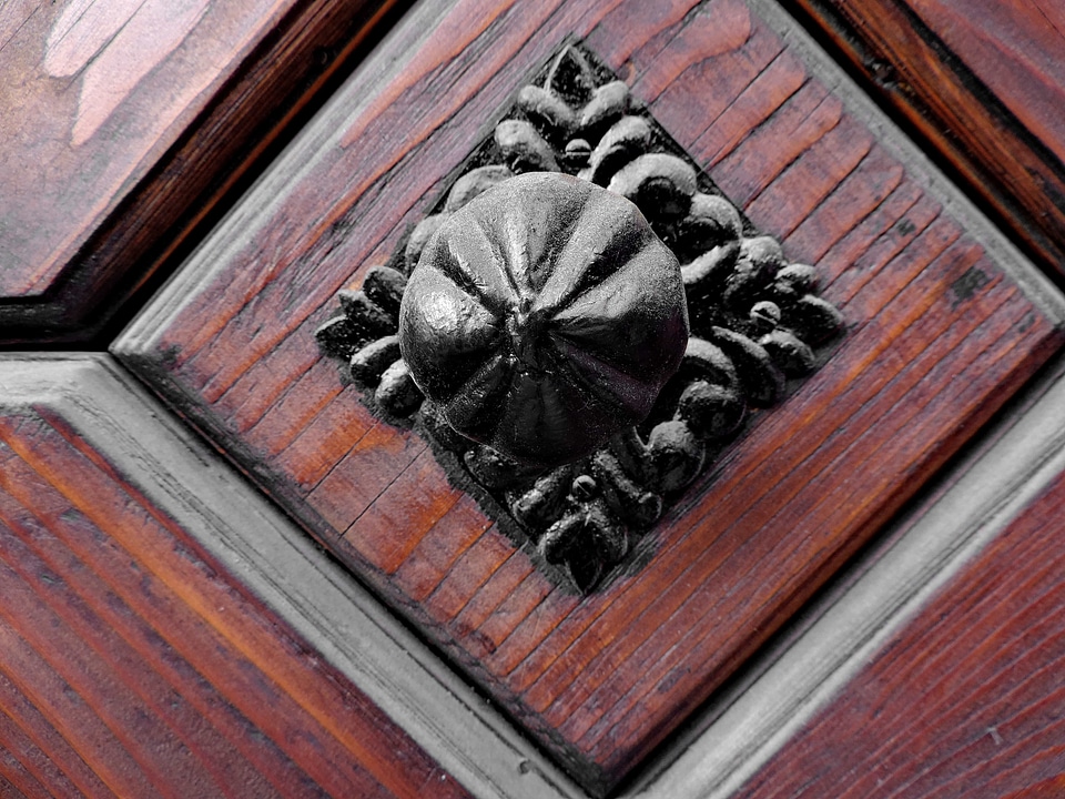 Black cast iron wooden