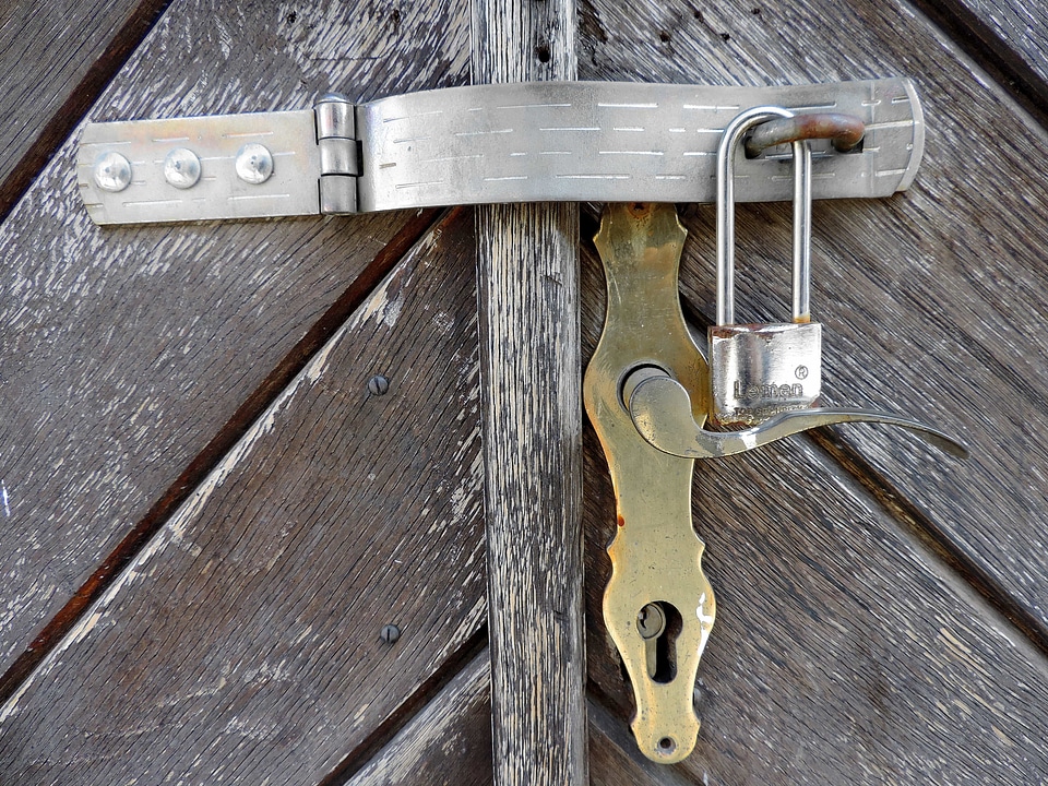 Brass front door keyhole