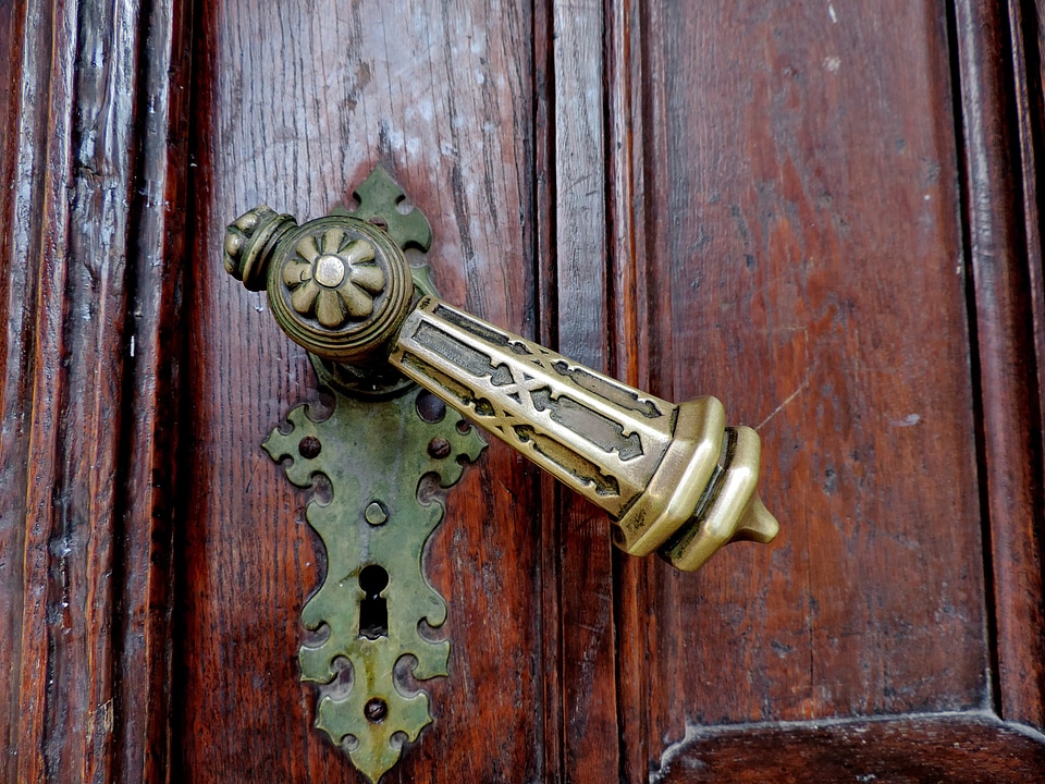 Baroque brass front door