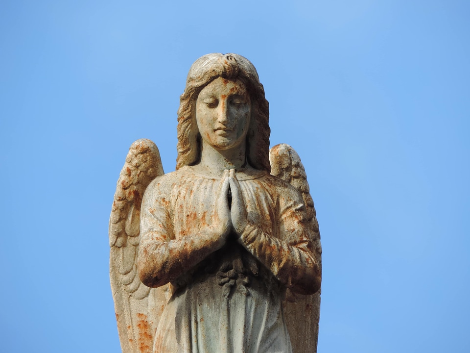 Angel baroque blue sky