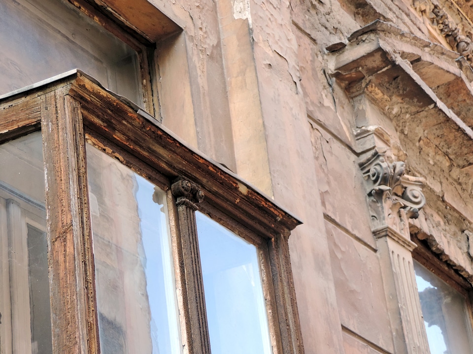 Abandoned baroque facade