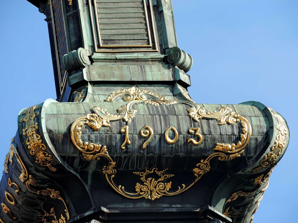 Baroque church tower copper