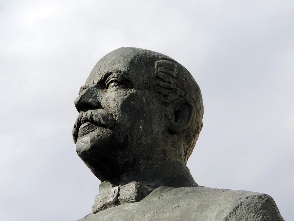 Bronze bust detail
