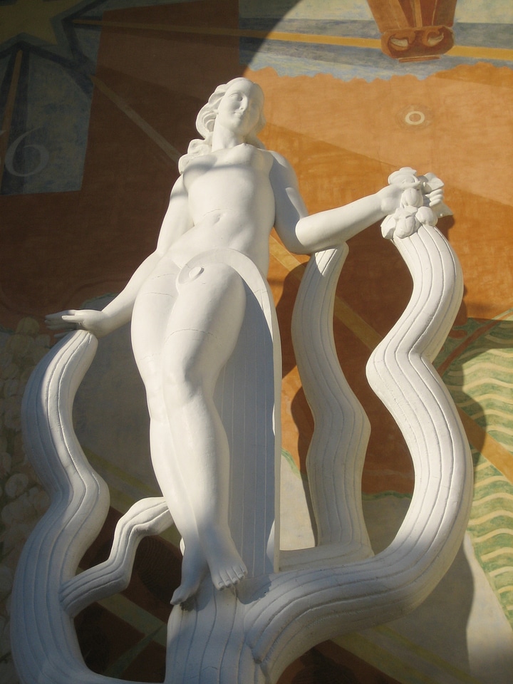 Naked goddess stone figure