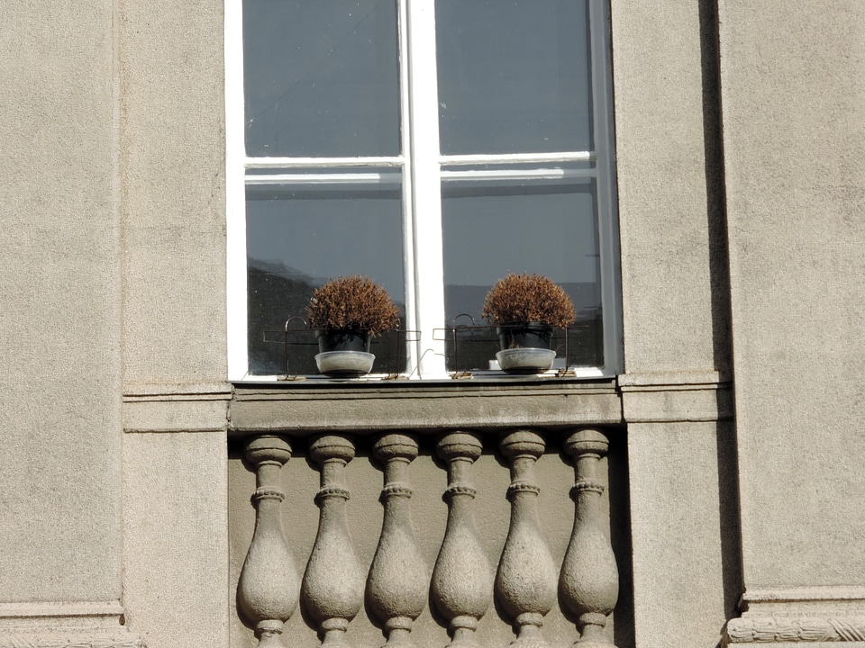 Exterior facade flowerpot photo