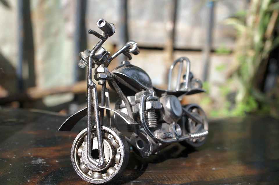 Metallic miniature motorbike