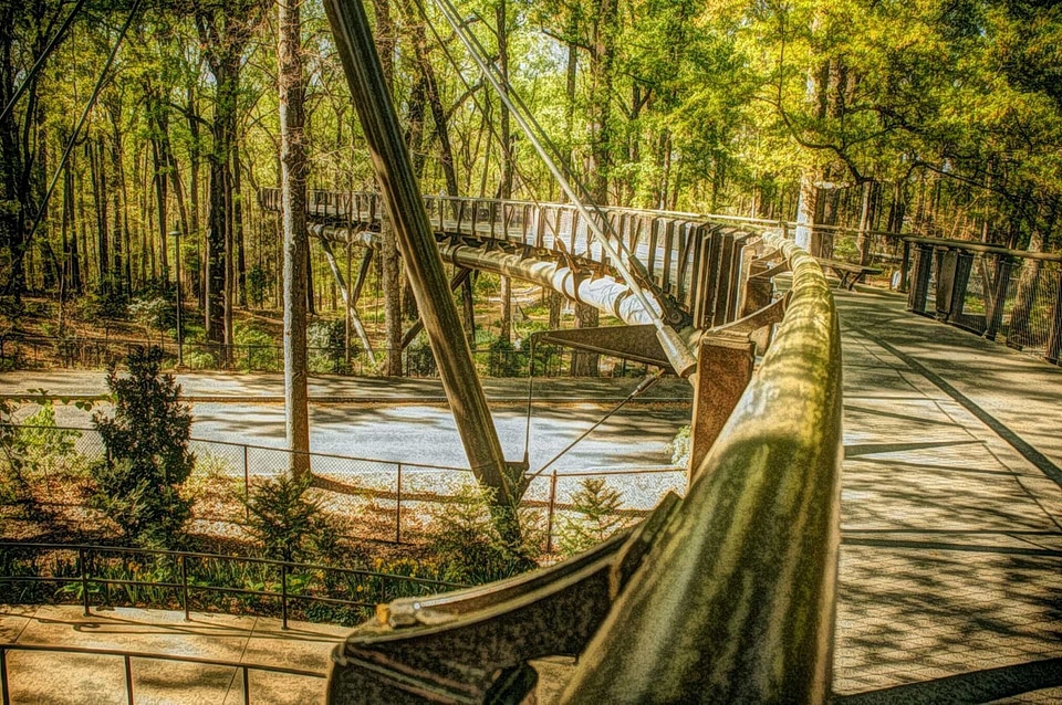 Oil Painting bridge suspension bridge