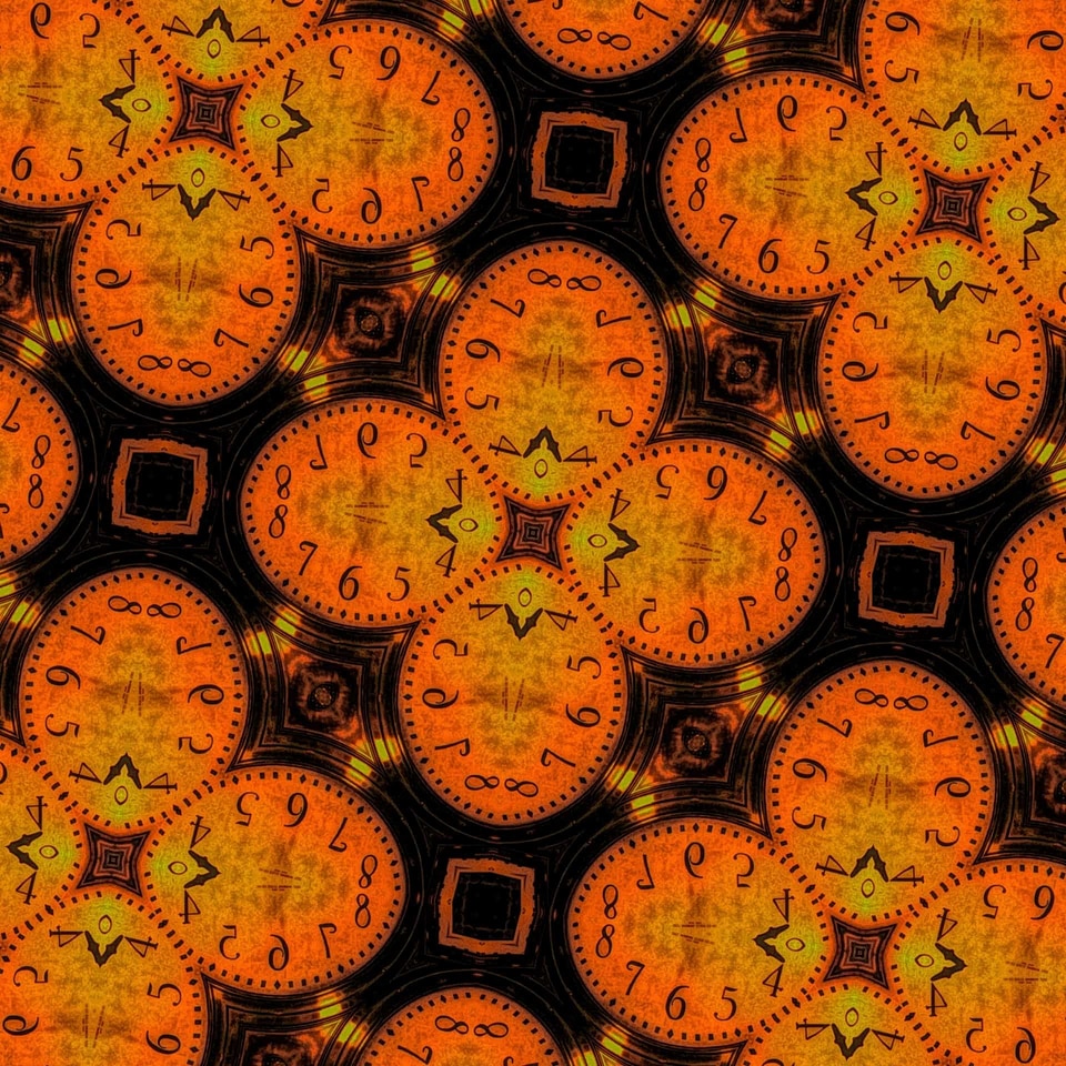 Arabesque photomontage clock