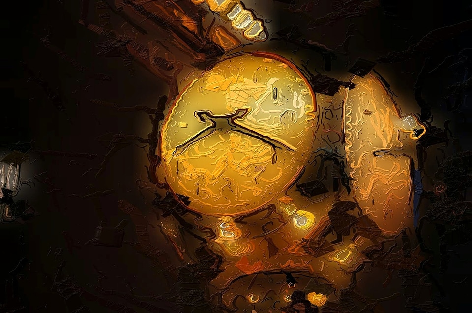 Analog Clock night photomontage