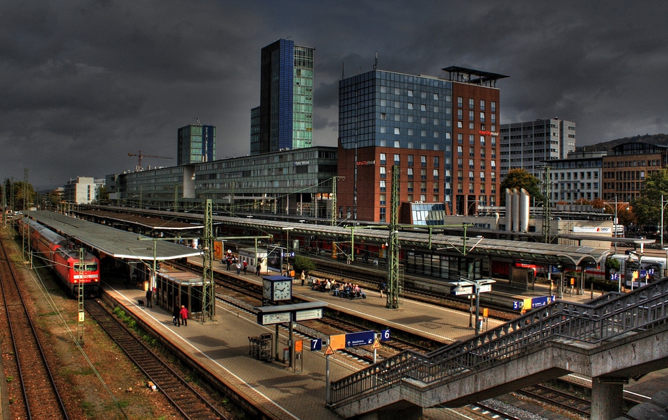 Railway station train gleise