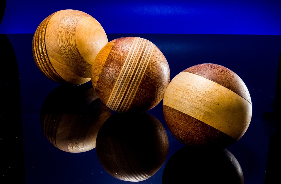 Wooden ball turned hand labor
