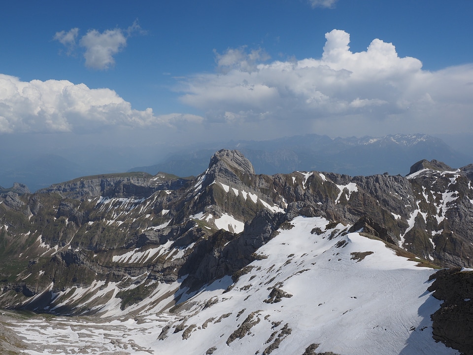 Summit lenses ridge snow fields