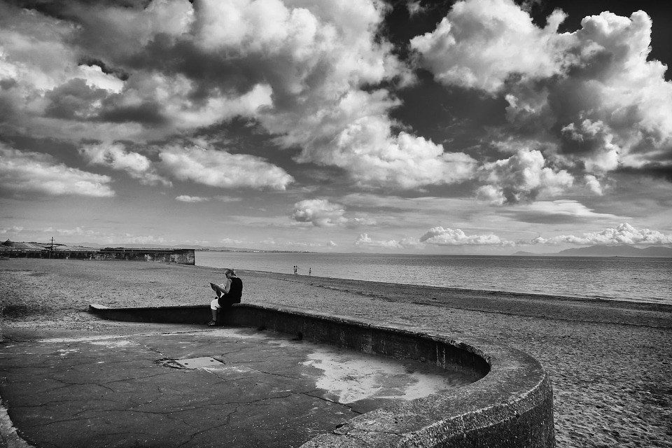 Monochrome sea sand