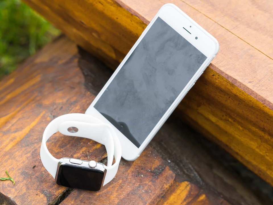 Mobile Phone wristwatch wood