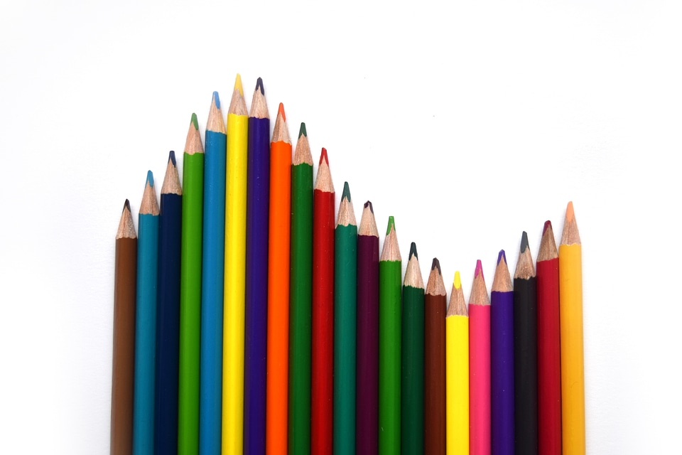 Rainbow pencil crayon