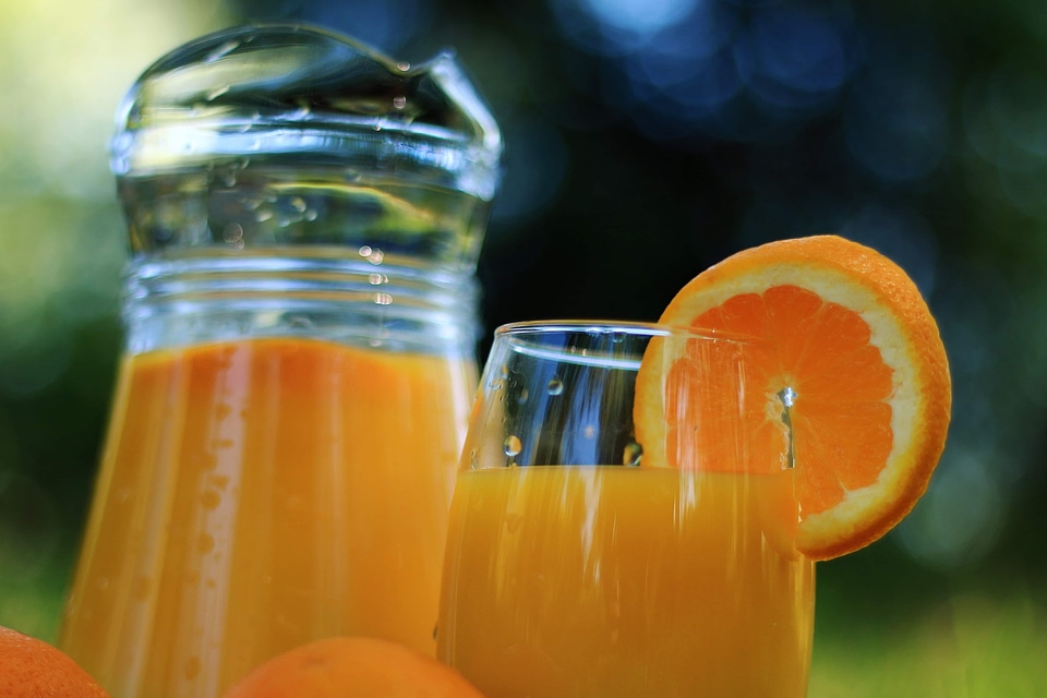 Bottle citrus fruit cocktail