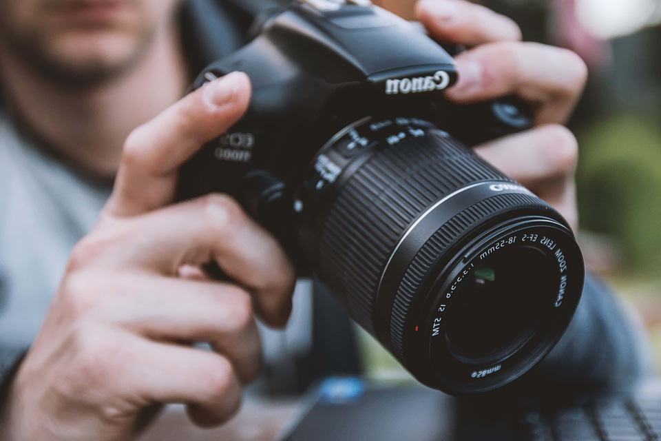 Photographer camera lens