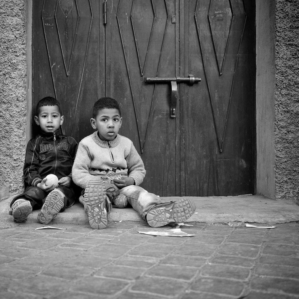 Boy boys front door photo