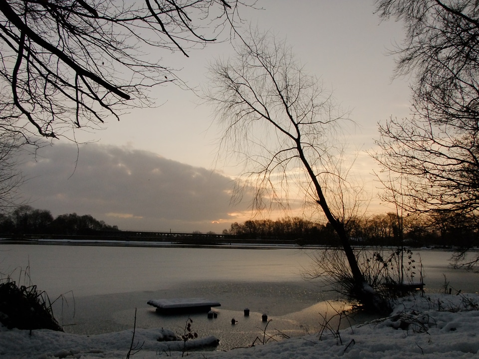 Lake frozen snow photo