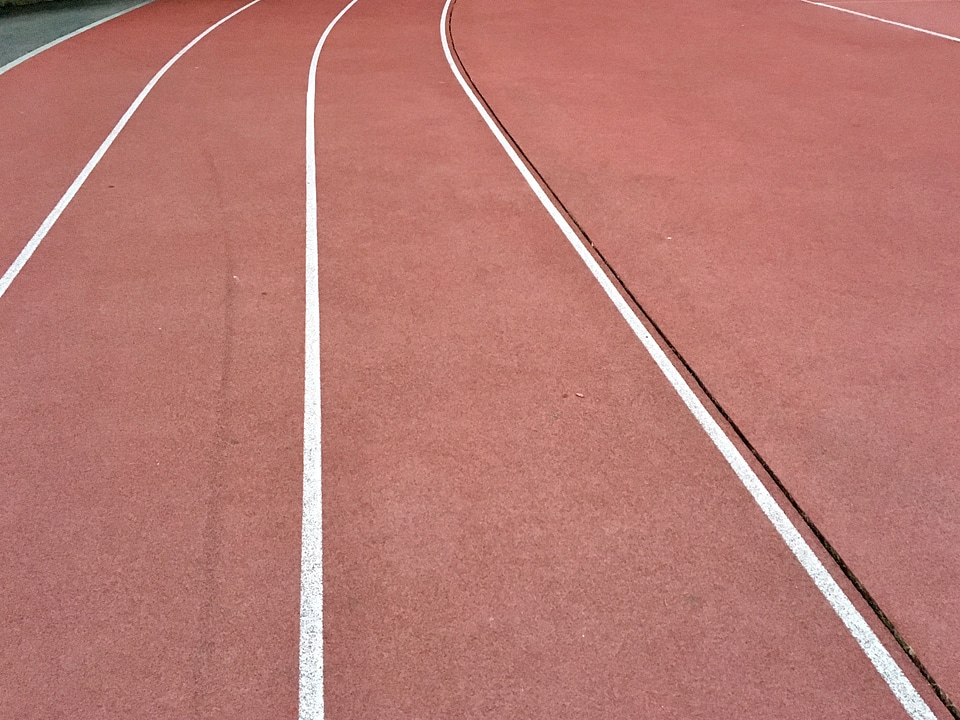 Olympic running track runway