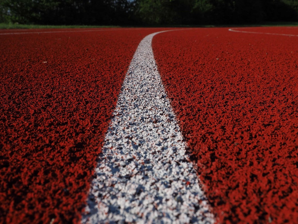 Olympic running track runway