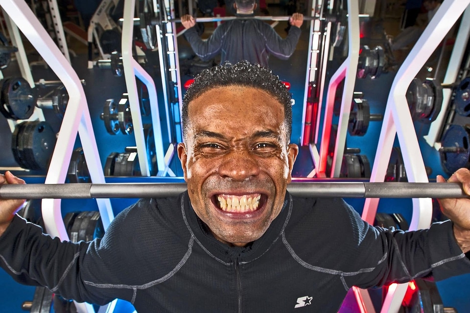 Gym hands handsome