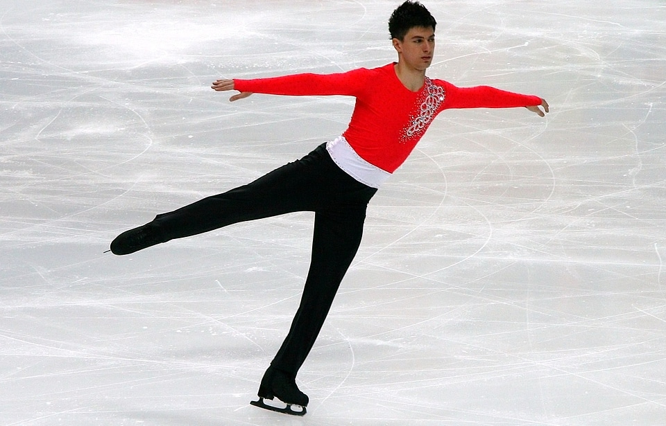 Skating boy handsome