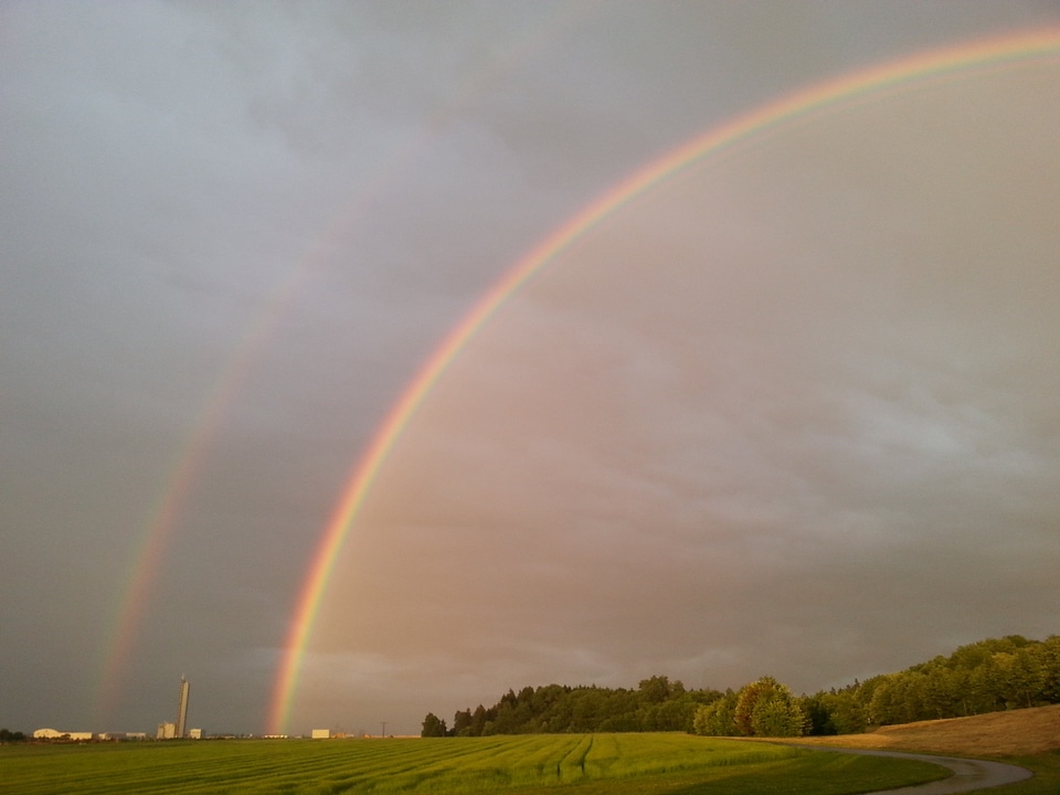 Secondary rainbow rainbow colors natural phenomenon