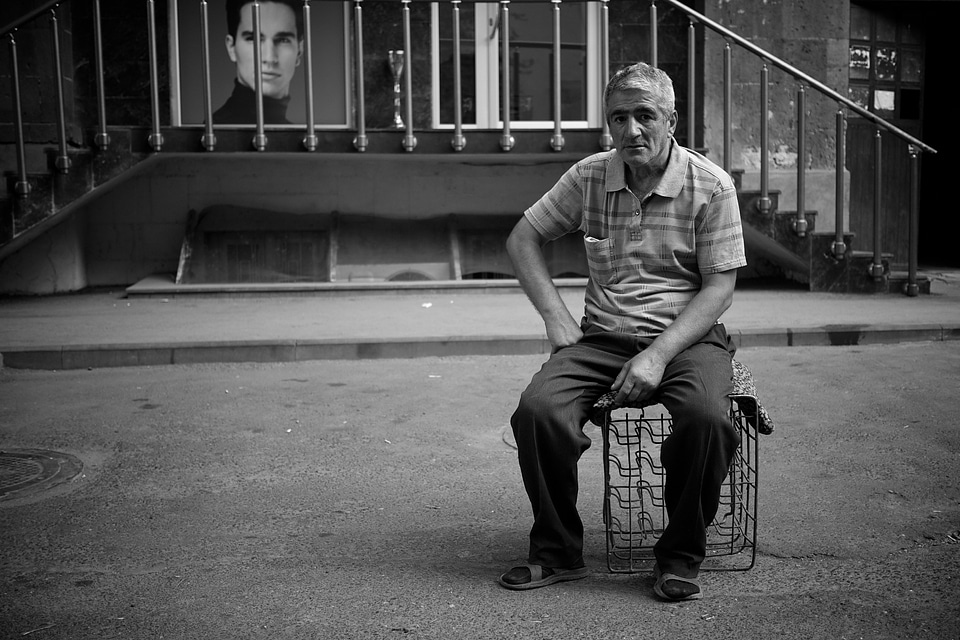 People street monochrome photo