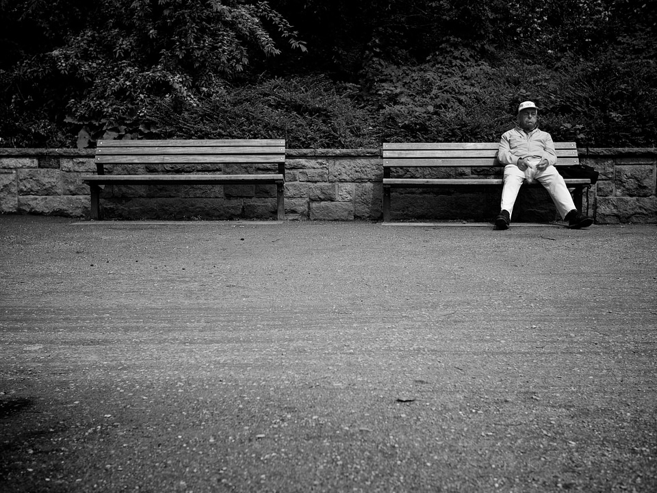 Bench grandfather senior photo