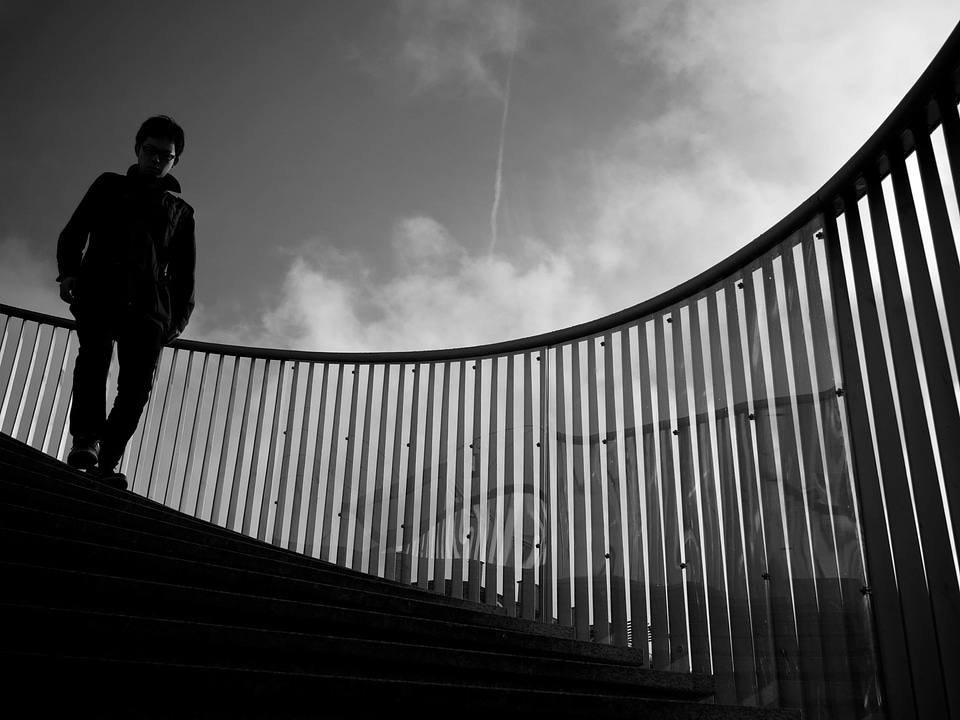 Monochrome staircase stairway