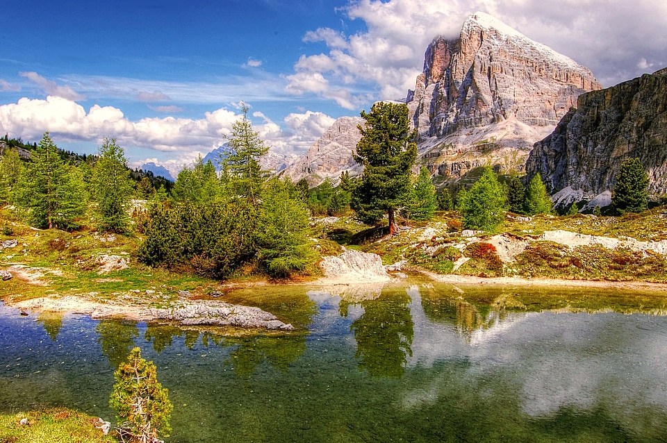 Autumn beautiful photo big rocks