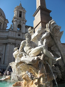 Marble piazza navona fontana dei fiumi photo