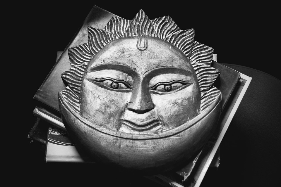 Art black and white eyes