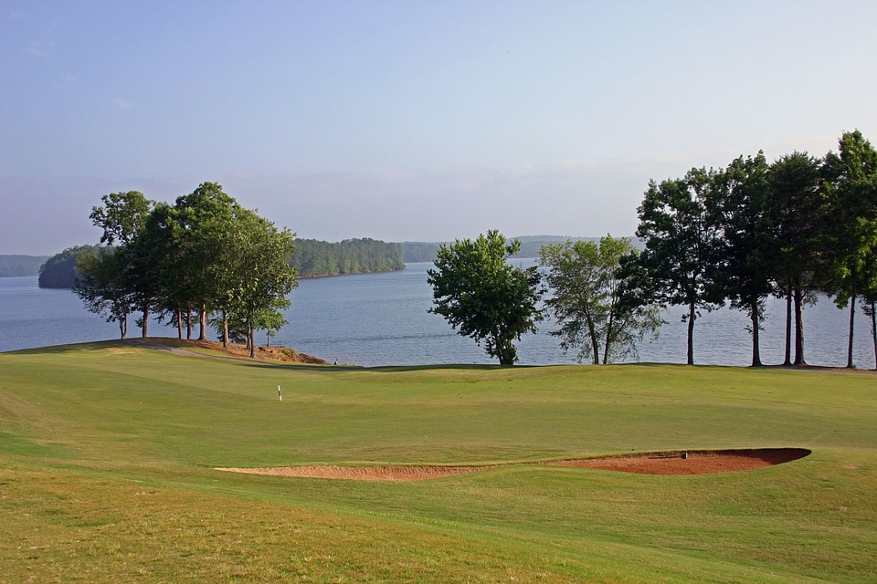 Golf course grass sand trap