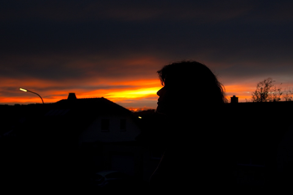 Silhouette human head