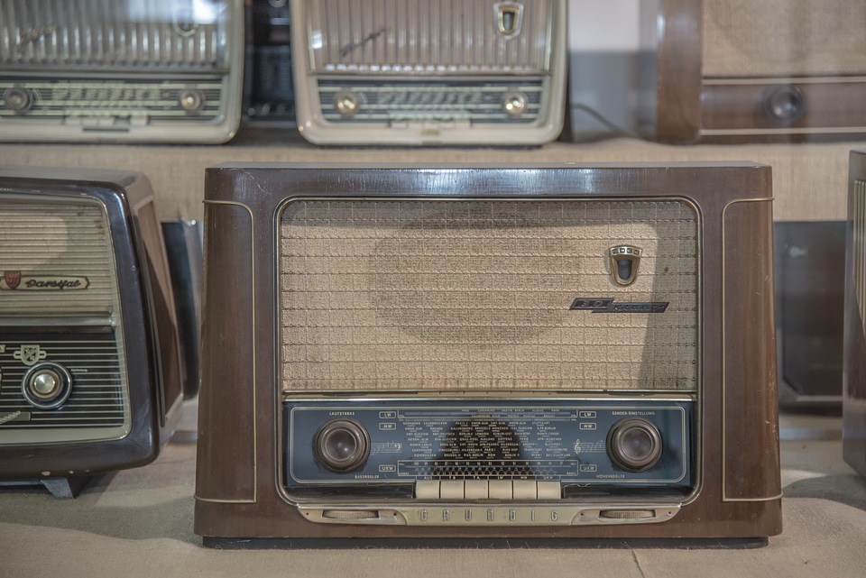 Old speakers retro photo