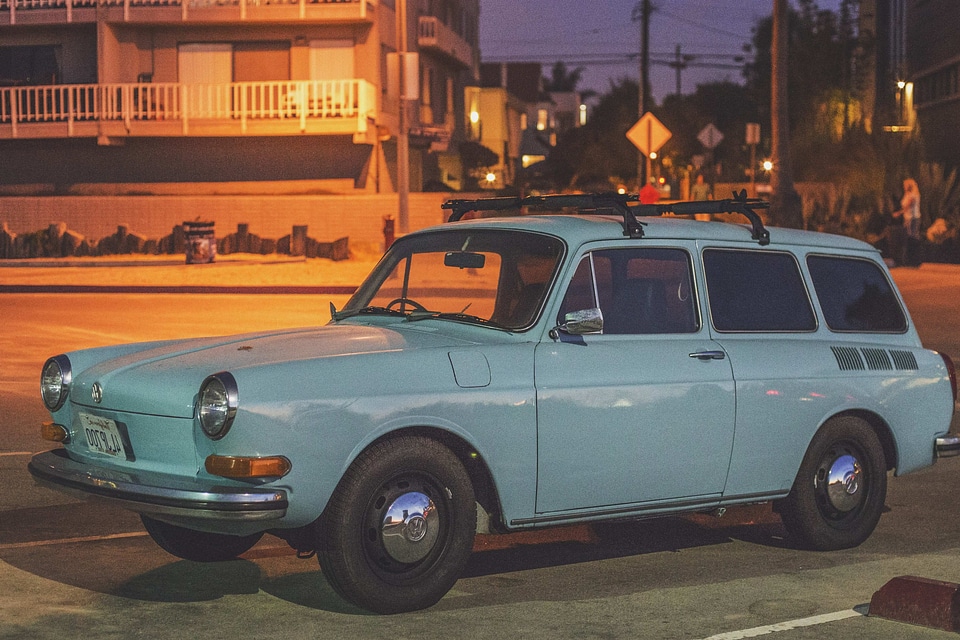 Automobile blue car
