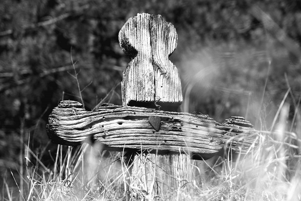 Black black and white cemetery