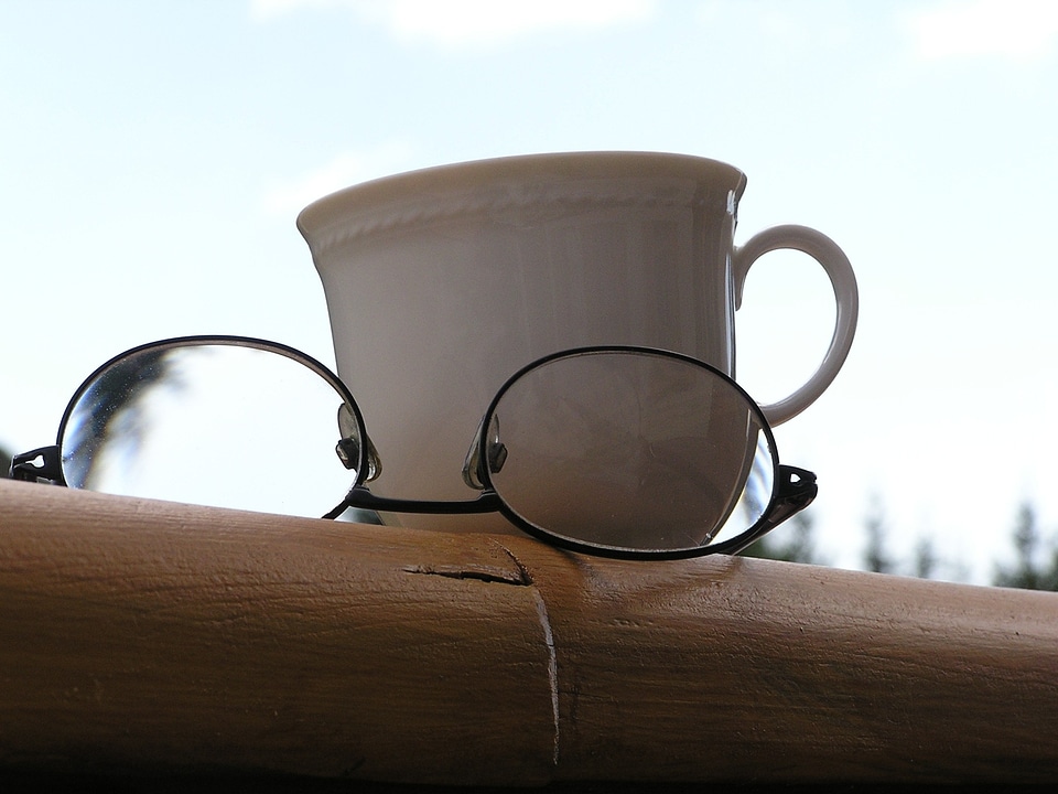 Cup glasses cup of coffee