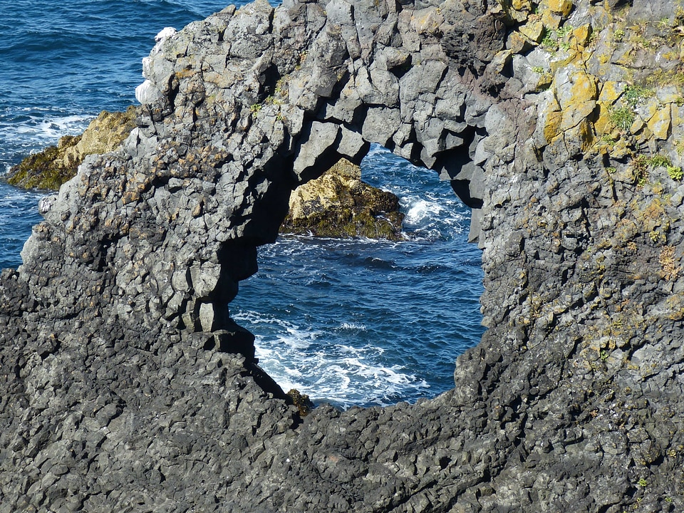 Beach cave cliff