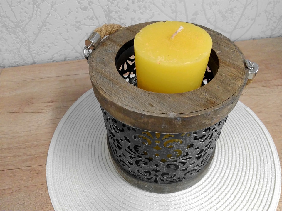 Antique beautiful photo candle