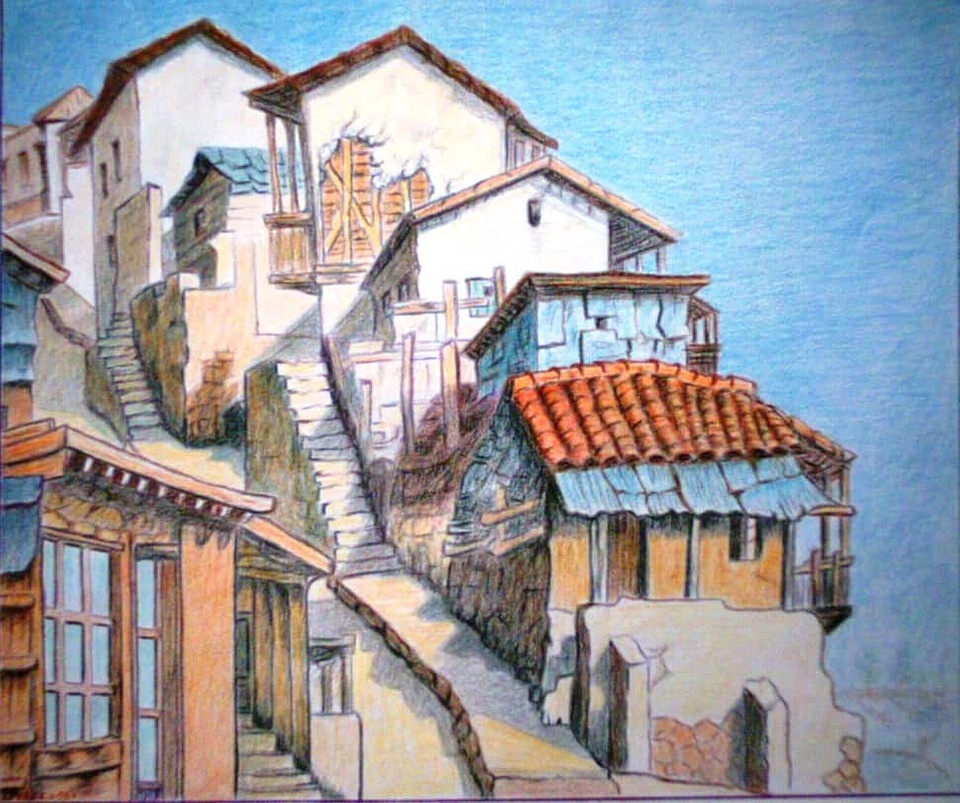 Ancient architecture balcony