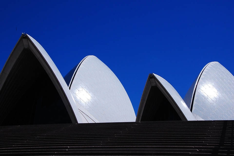 Roof sky blue white