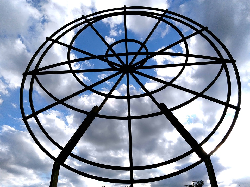 Architecture blue sky cast iron