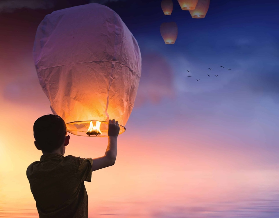 Balloon cloud dusk