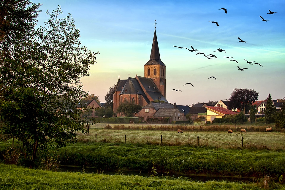 Skies steeple scenic