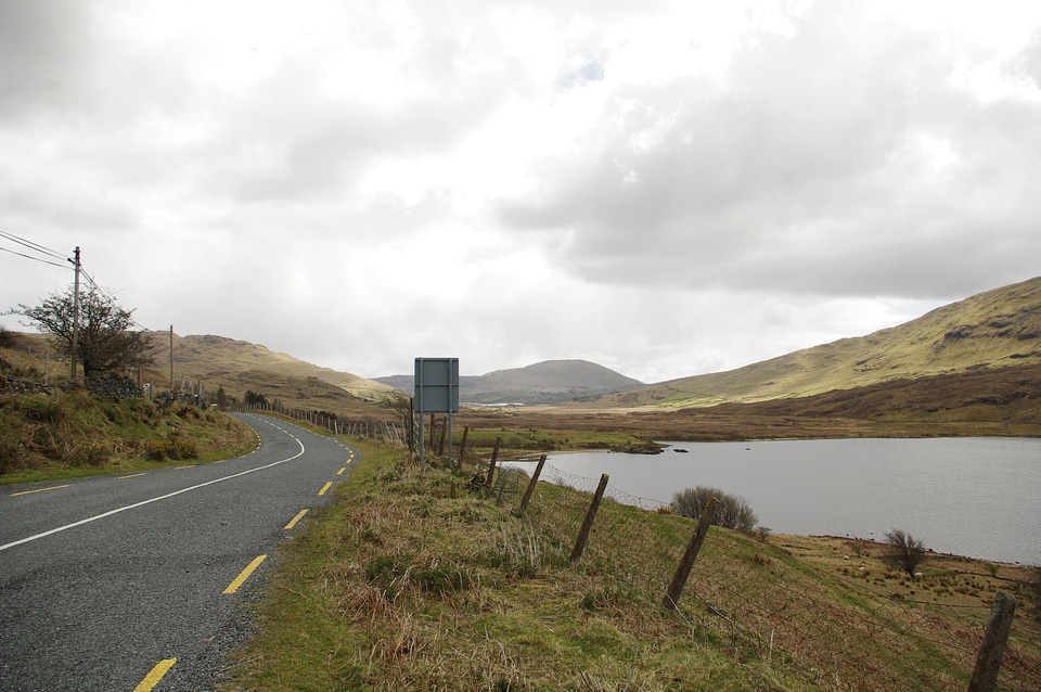 Connemara road lake